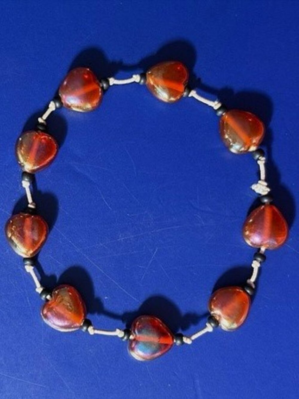 Small Simple Glass Heart Bracelet
